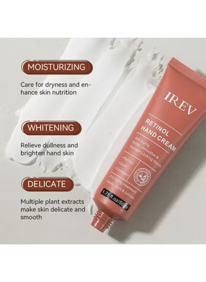 IREV Retinol Hand Cream, Firming Anti-Aging Hand Lotion With Collagen, Retinol Moisturizer For Aging & Dry Cracked Hands, Care & Protects Skin, Nails & Cuticles 50ml - Image 5